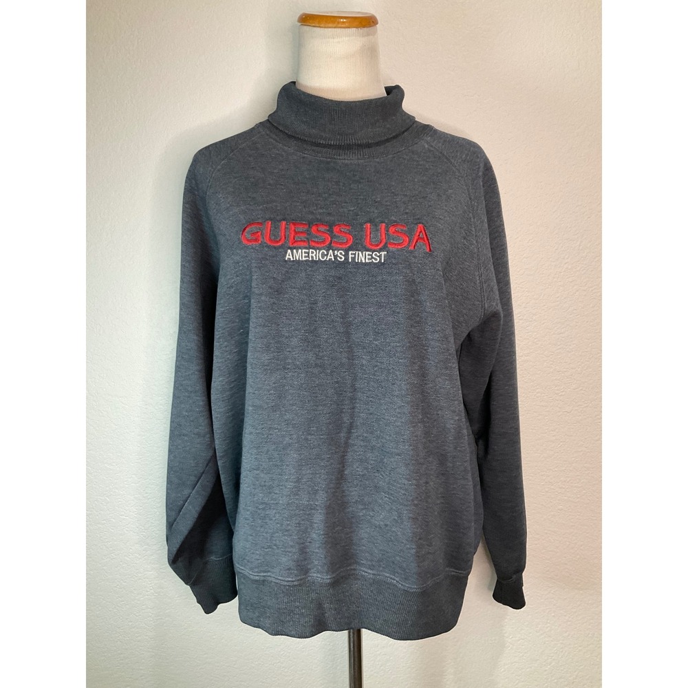 VINTAGE GUESS USA SWEATSHIRT SMALL MENS GRAY CREWNECK PULLOVER